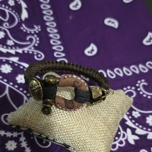 Brown Leather & Rope Women's Bracelet